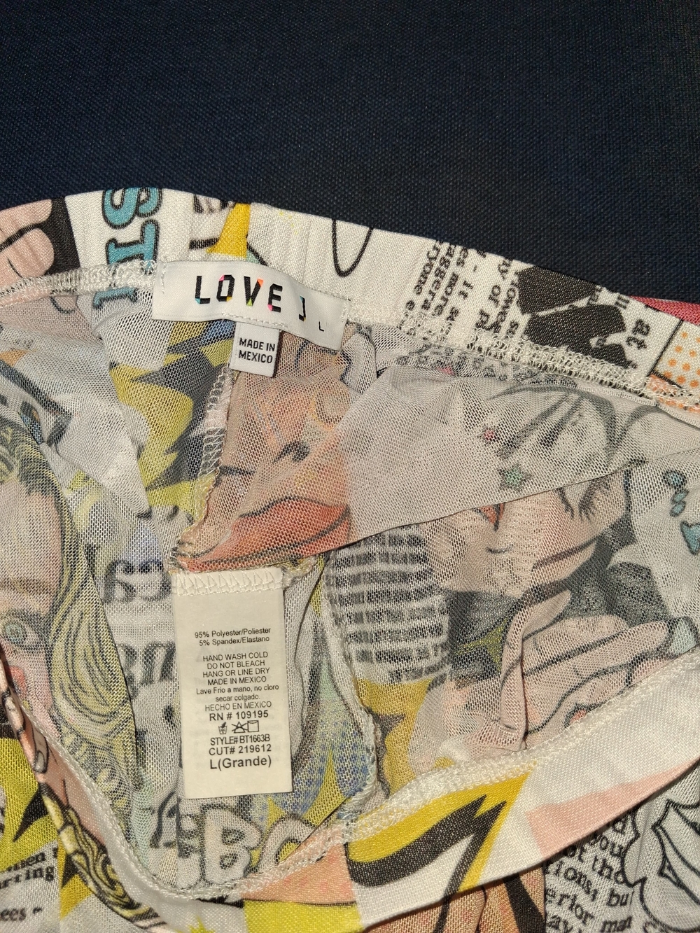 love J Comic Panel Print Shorts — White, Yellow, Pink, Blue